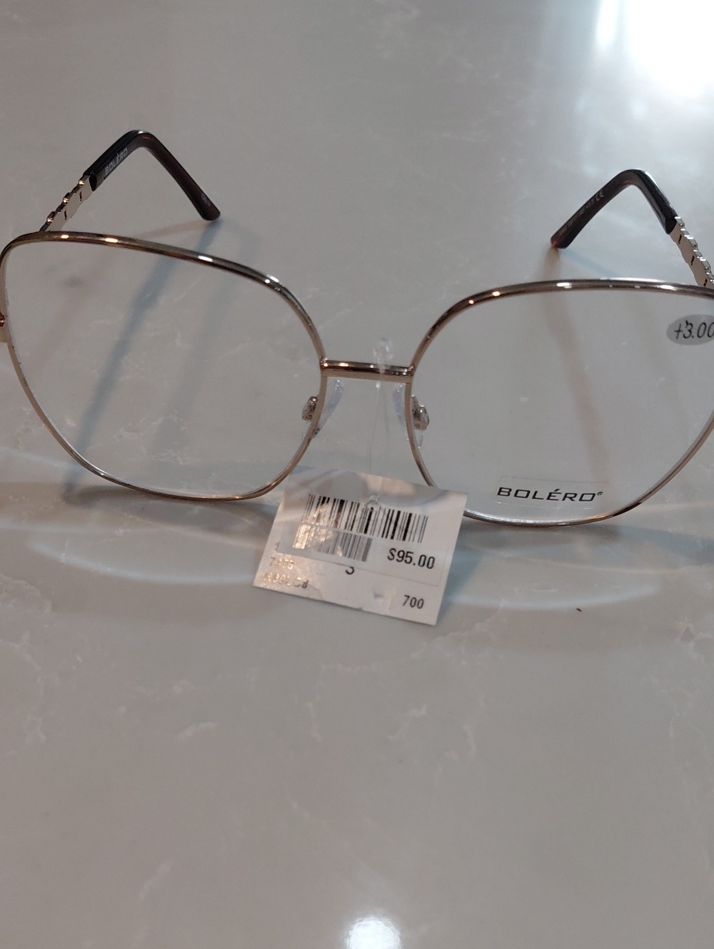 Boléro Reading Glasses Women’s Oversized Gold Metal Frame Glasses - Gold